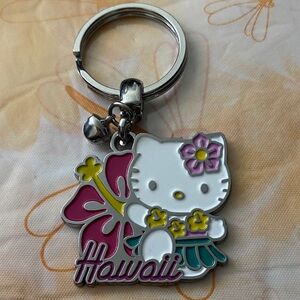 Hello Kitty Hawaiian Enamel Keychain - White, Pink, Yellow, Teal